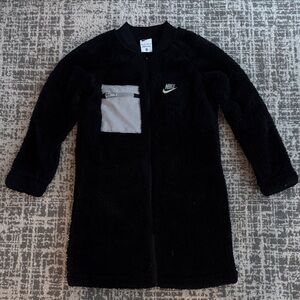 Nike Kids Black and Gray Fleece Coat